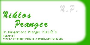 miklos pranger business card